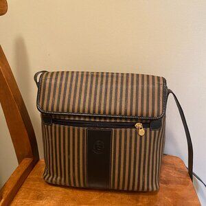 Vintage Striped snap-close Fendi crossbody